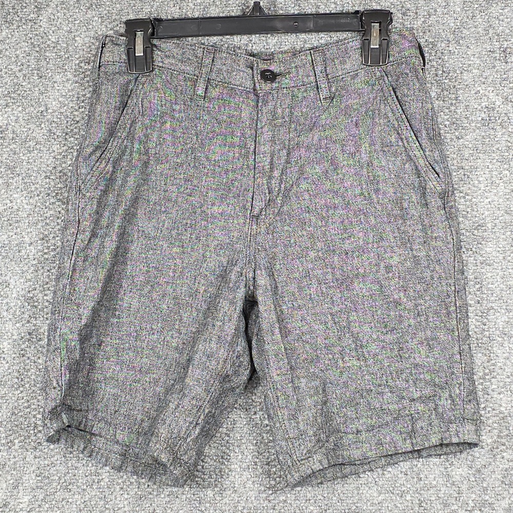 Levi's Women 29 Shorts Gray Linen Cotton Blend Flat Front Casual Summer